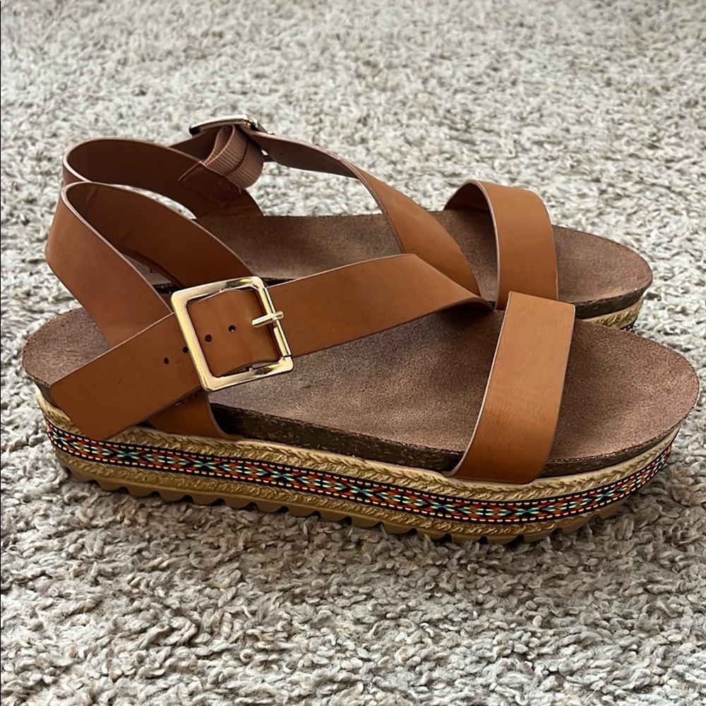 Bamboo Brown Strappy Sandals